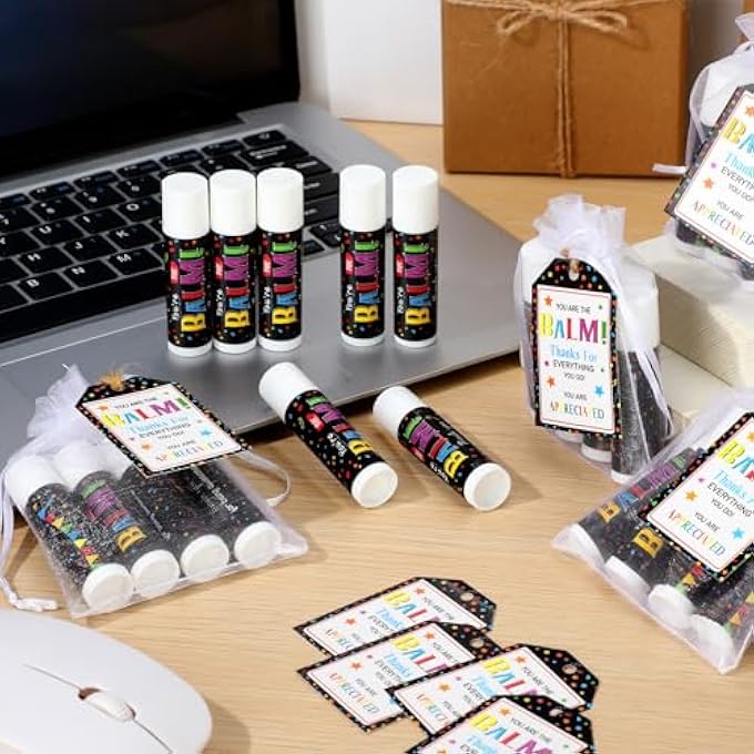 Siifert 100 PACK EMPLOYEE APPRECIATION GIFTS BULK LIP BALM FAVORS THANK YOU GIFTS BULK FOR COWORKERS STAFFS WOMEN EMPLOYEE MEN FRIENDS WEDDING BRIDAL BABY SHOWER FAVORS BIRTHDAY PARTY GIFTS - Image 4